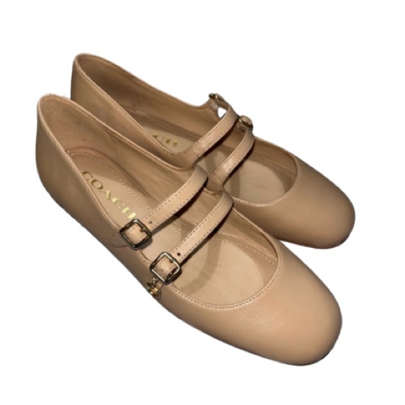 Coach Women´s Whitley Leather Mary Jane Flat, Size 5.5B